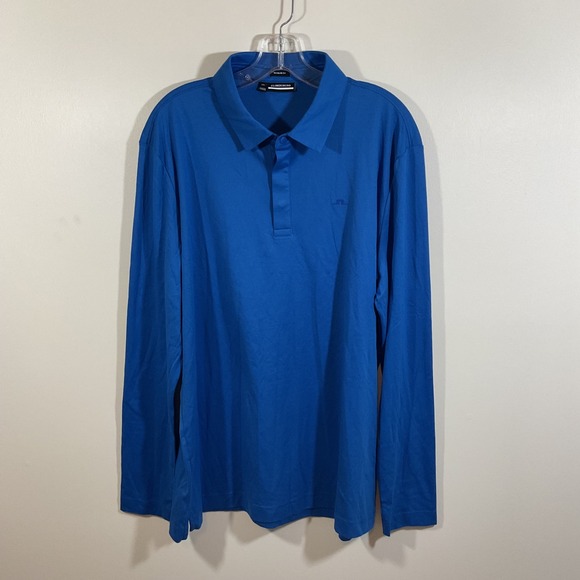J.Lindeberg Other - J.Lindeberg Perry Long Sleeve Golf Polo Shirt Mens XXL Regular Fit Blue Preppy